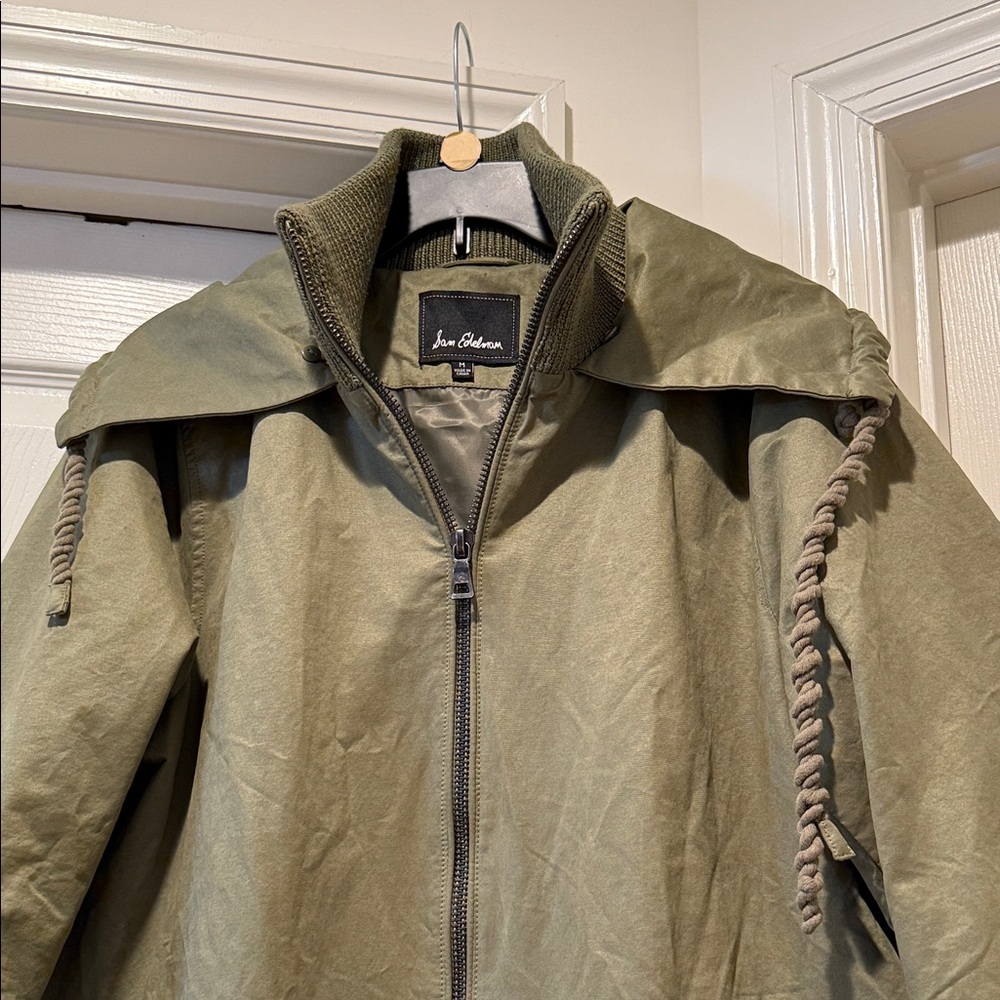 Anorak High Double Collar Full Zip Outdoor Autumn Warm Rain/Wind Boyfriend Fit M - Picture 11 of 13